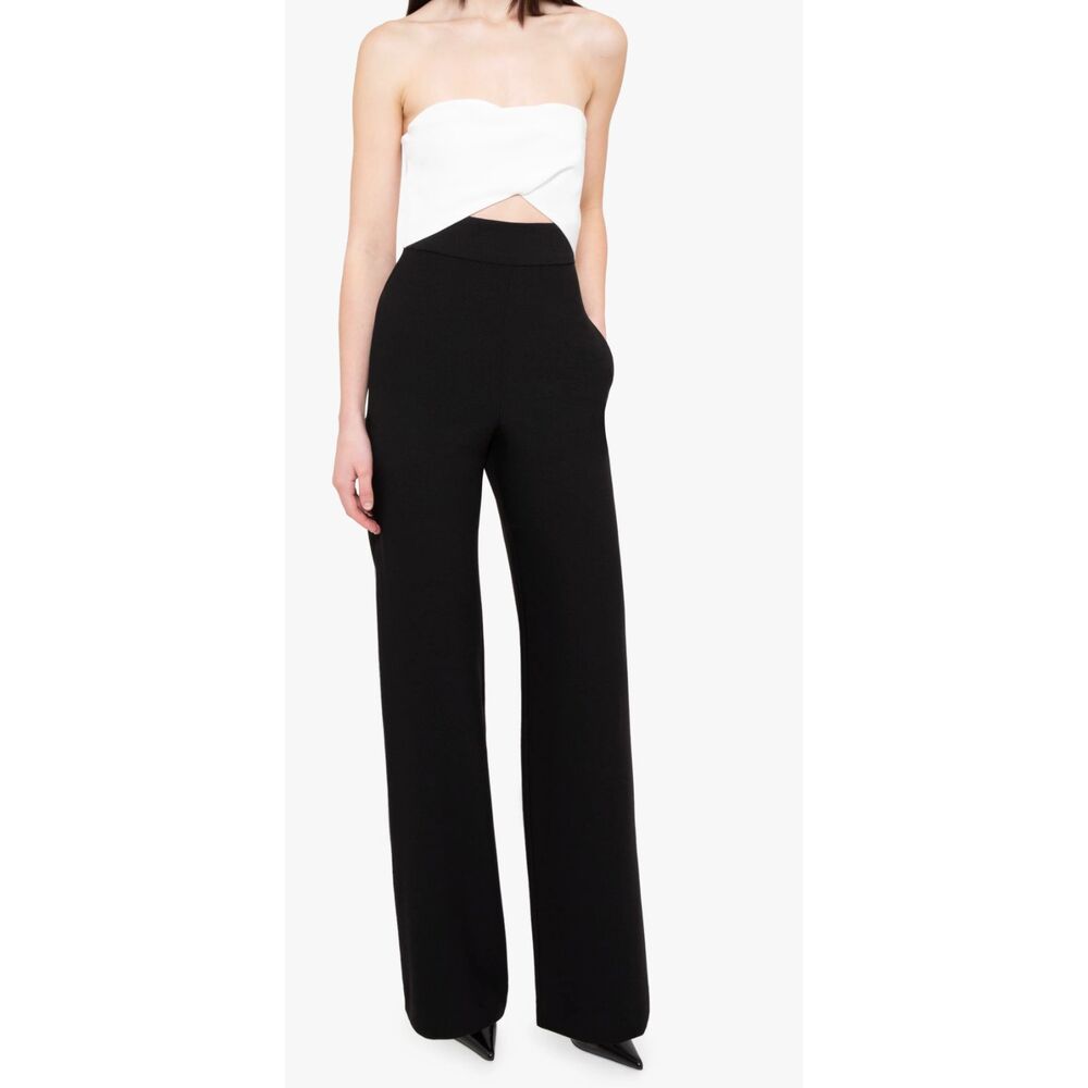 Black Halo Jada Color Block Strapless Jumpsuit Black Pearl Size 2
